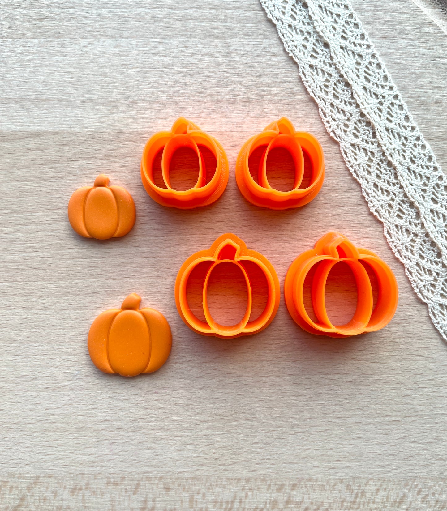 Pumpkin earring clay cutter, Polymer clay cutter