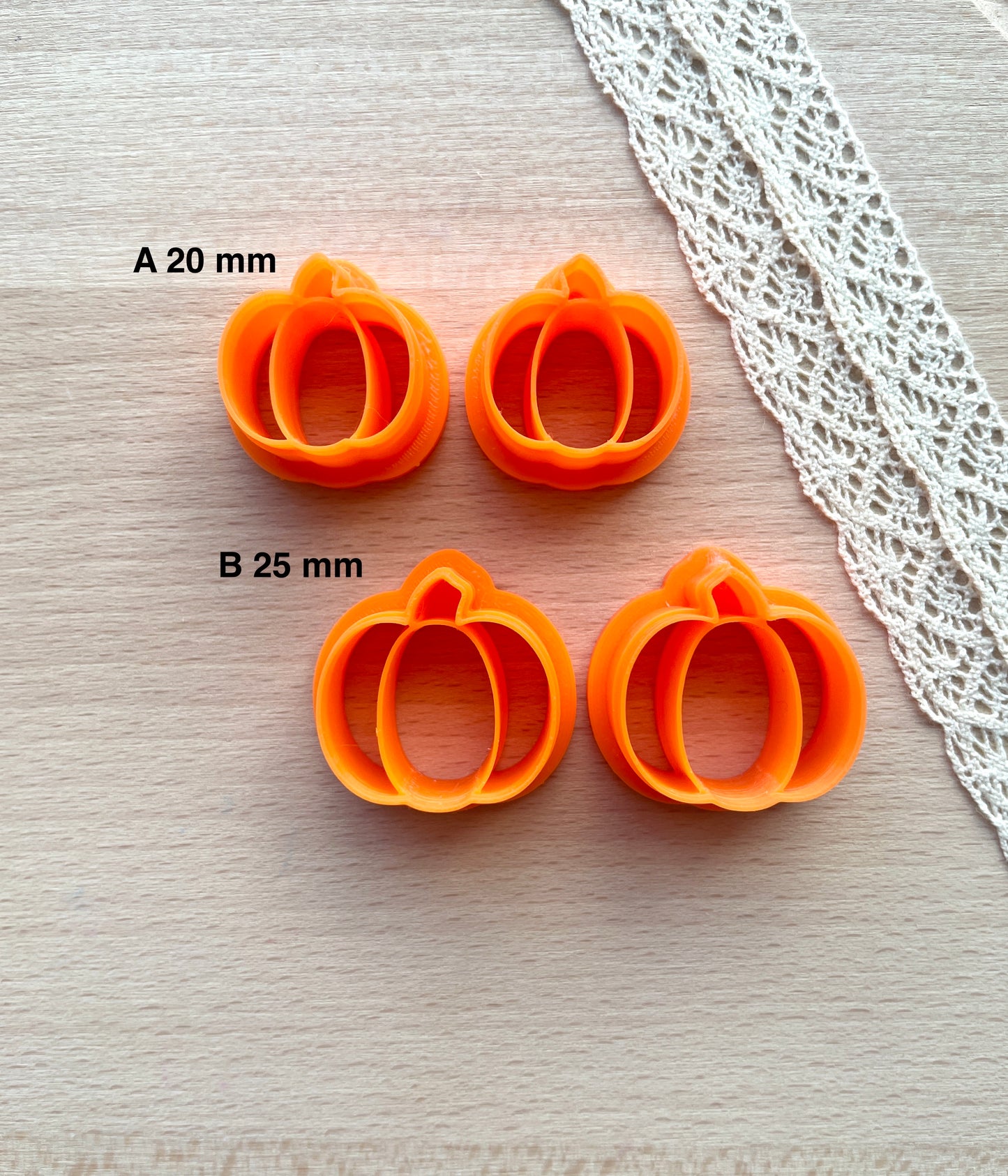 Pumpkin earring clay cutter, Polymer clay cutter
