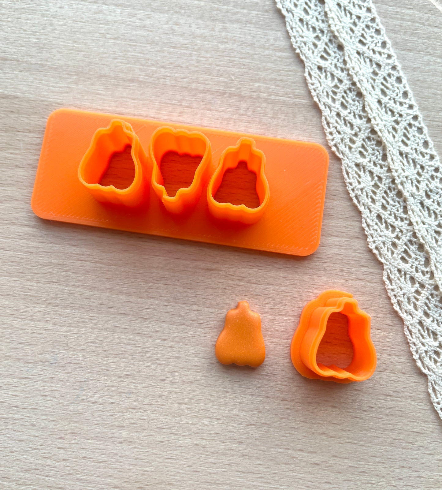 Pumpkin earring cutter, Polymer clay multi-cutter