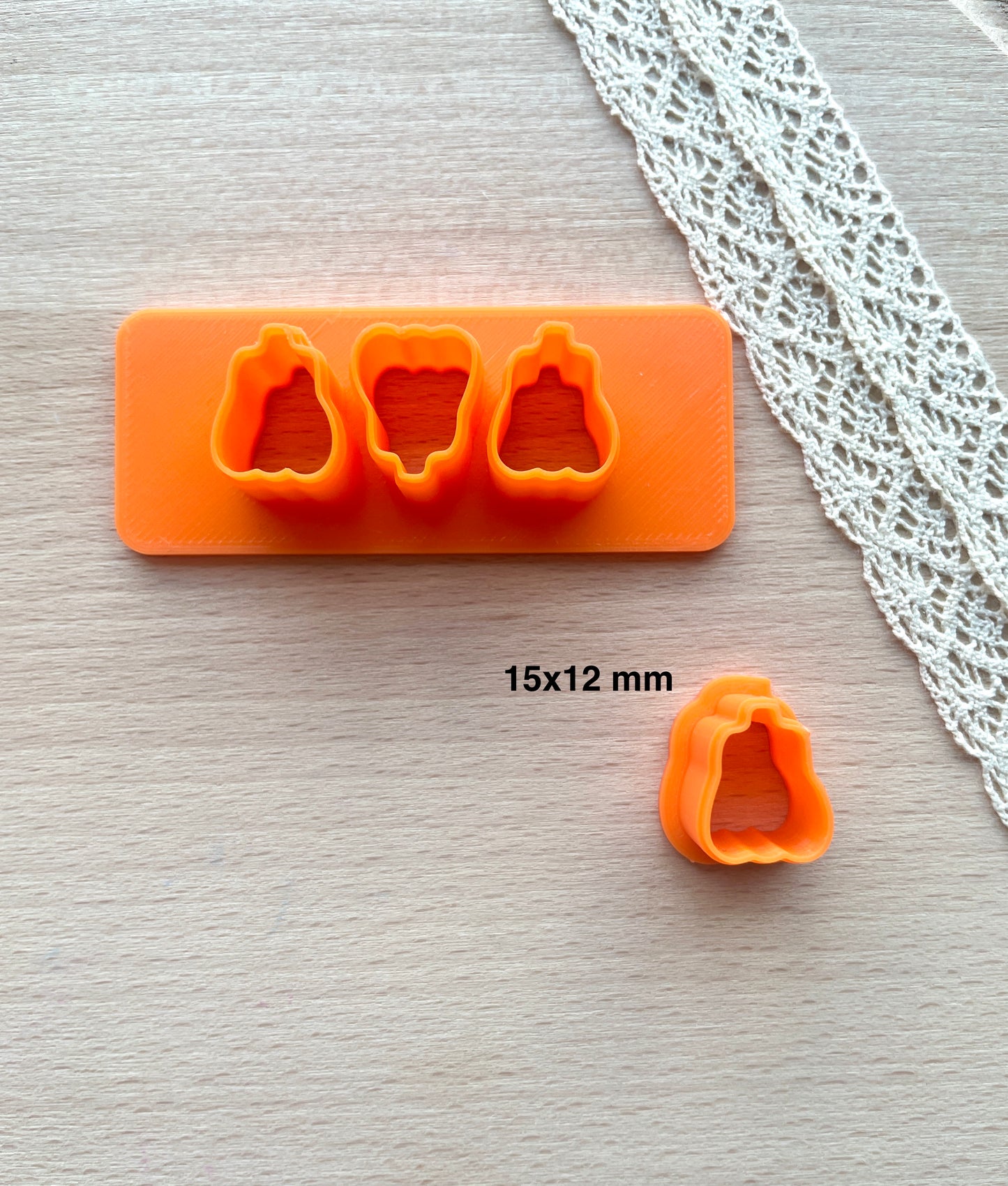 Pumpkin earring cutter, Polymer clay multi-cutter