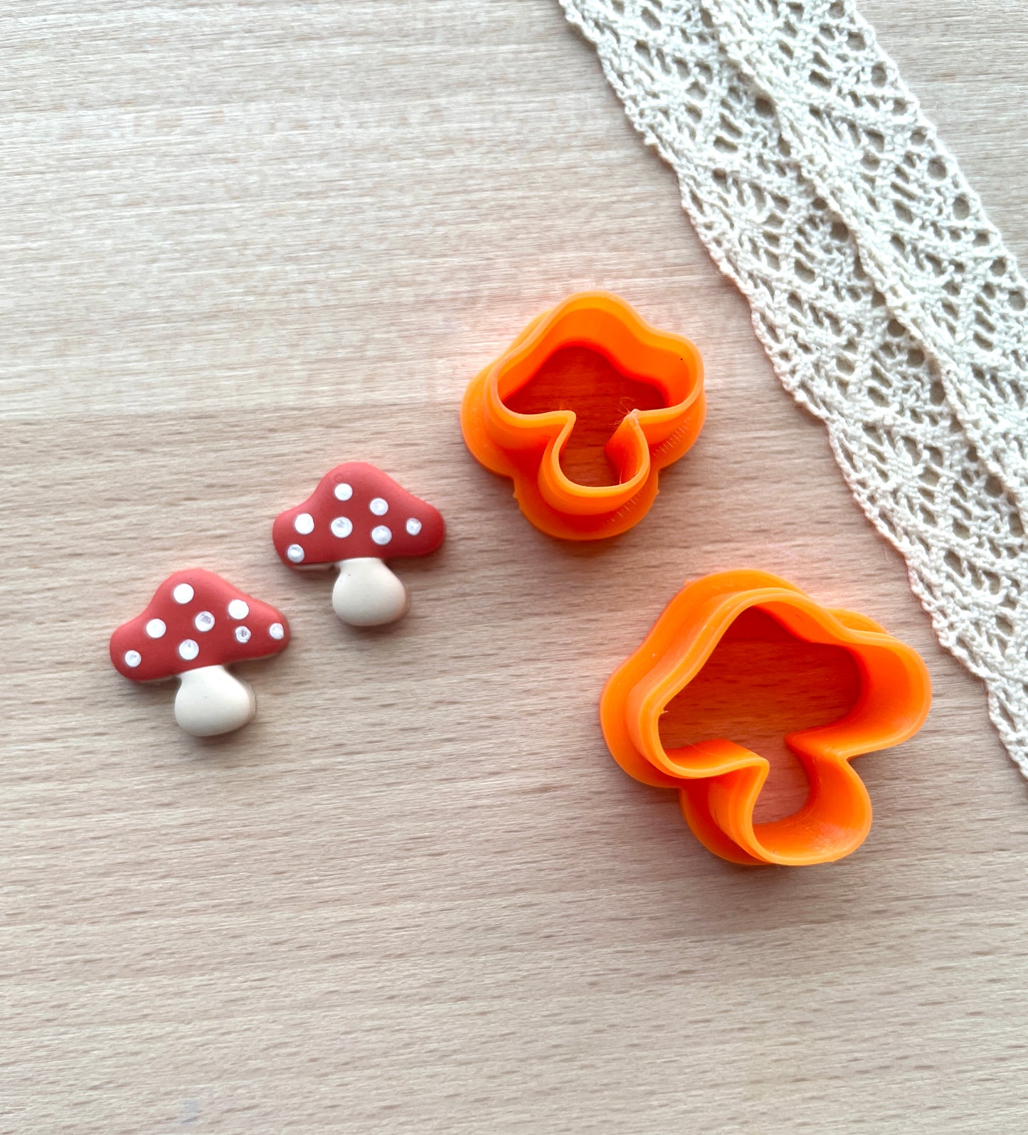 Mushroom earring clay cutter, Polymer clay multi-cutter