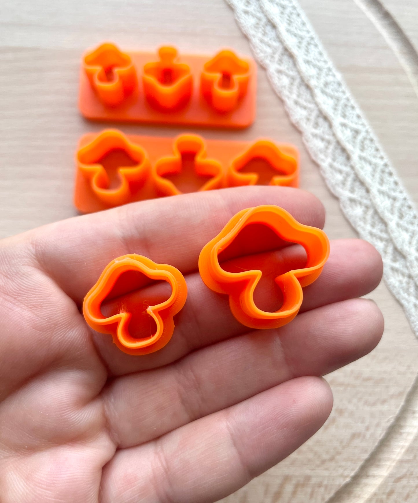 Mushroom earring clay cutter, Polymer clay multi-cutter