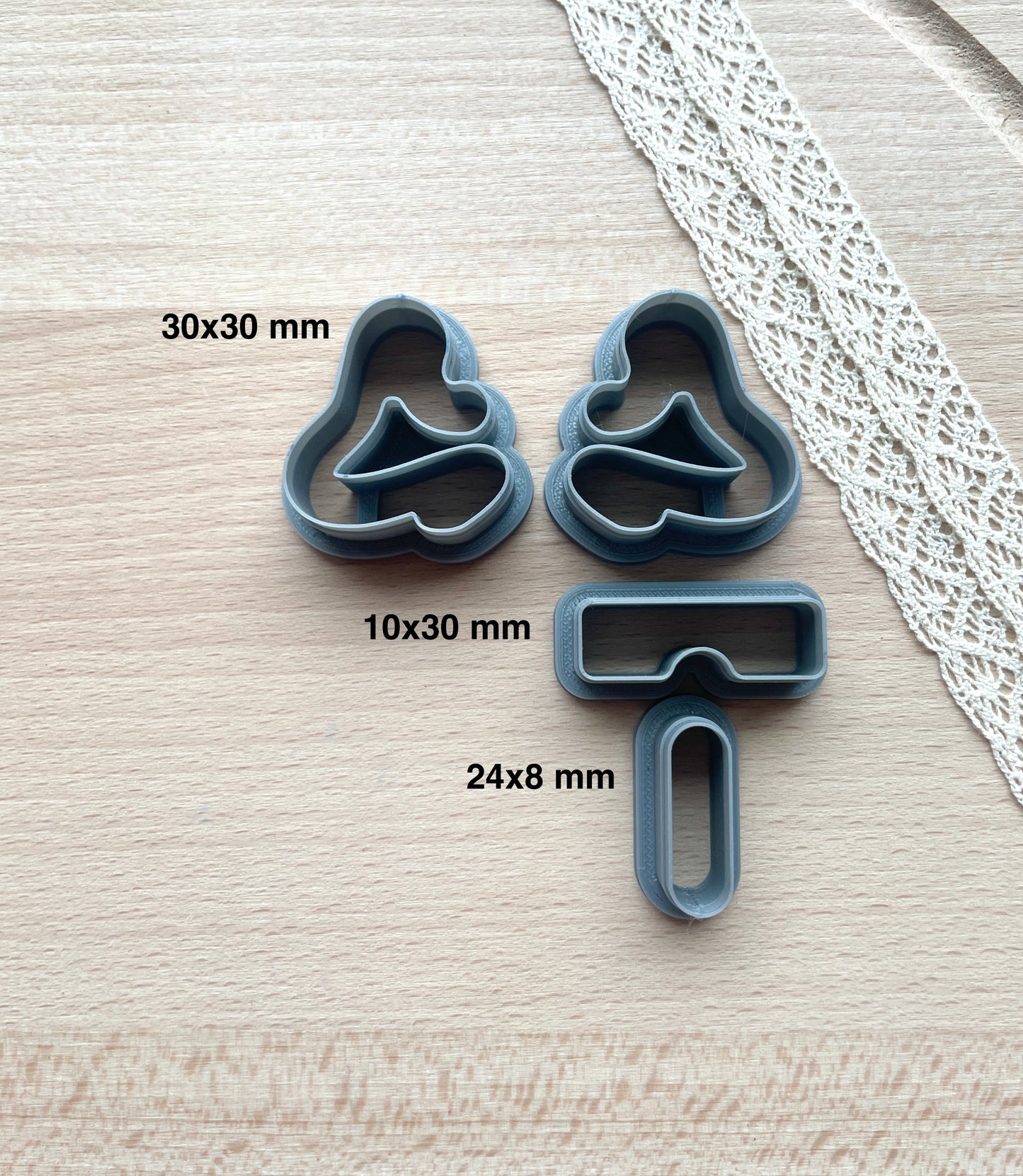 Dangle earring clay cutter, Polymer clay cutter