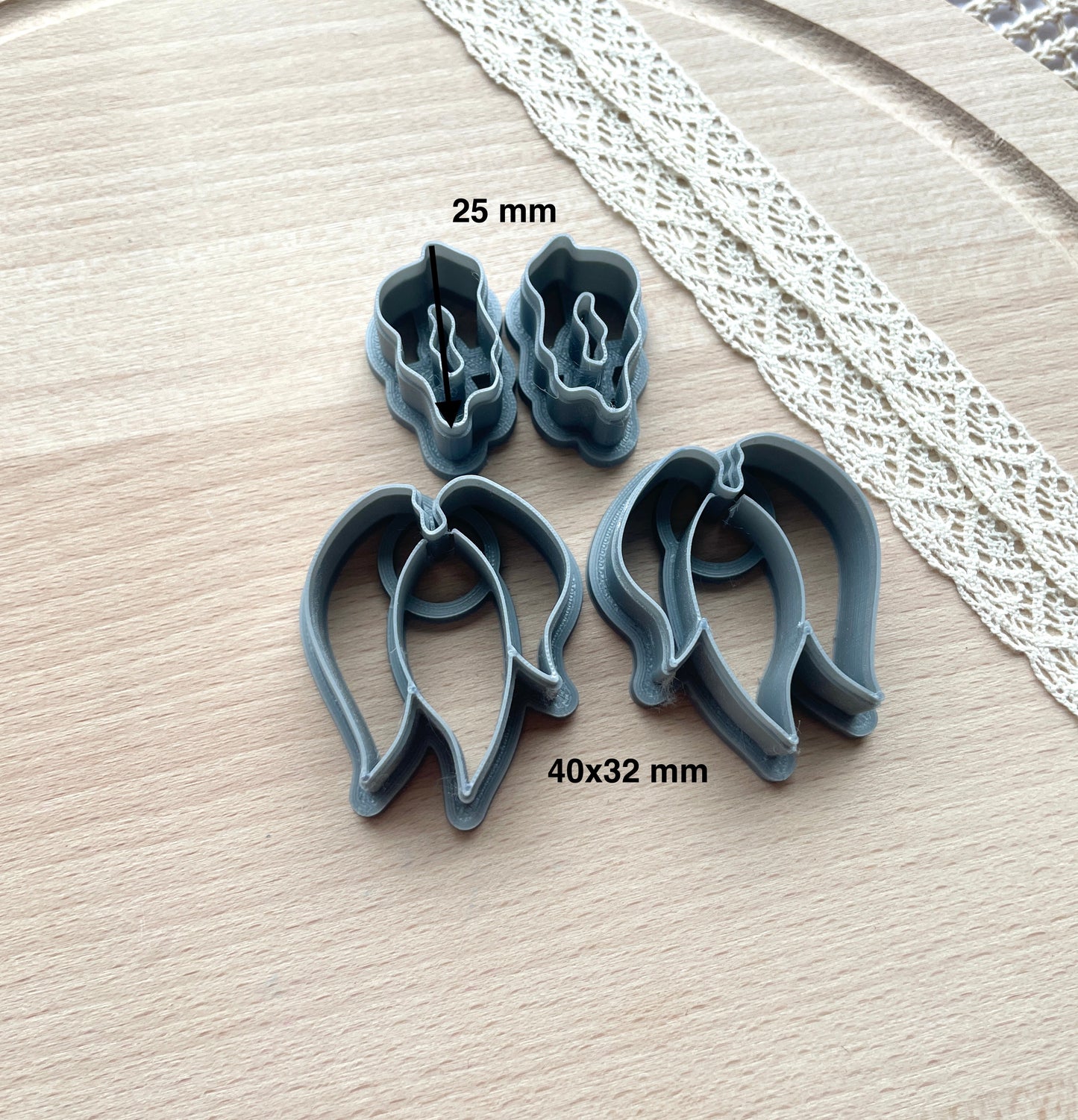 Big stud clay cutter, Polymer clay cutter, Mirrored clay cutter