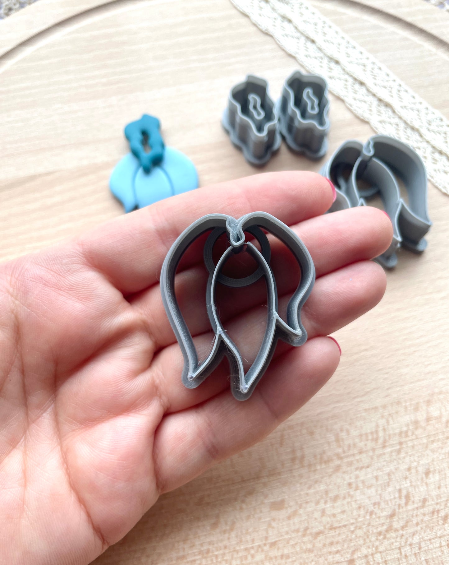 Big stud clay cutter, Polymer clay cutter, Mirrored clay cutter