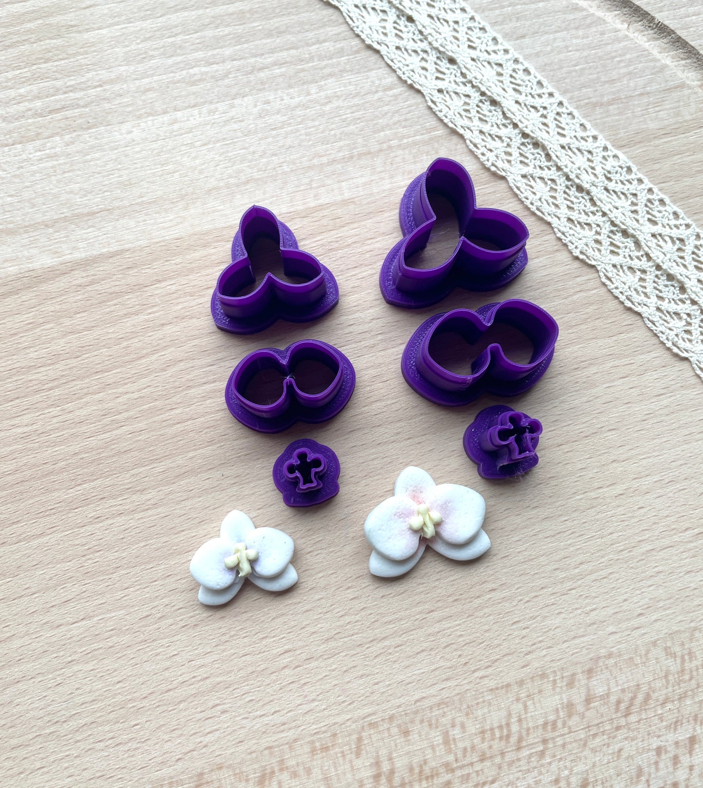 Orchid clay cutter, Polymer clay cutter