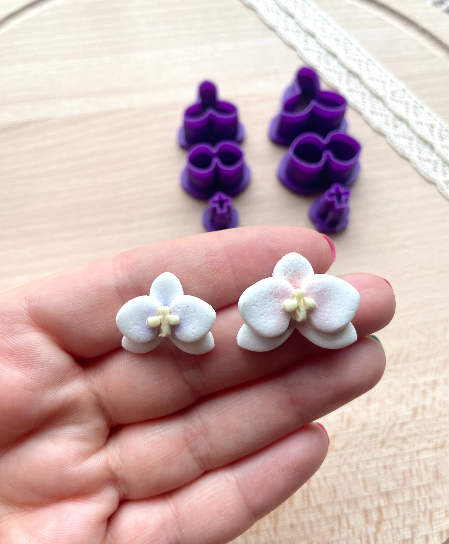 Orchid clay cutter, Polymer clay cutter