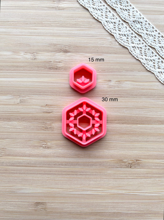 Ceramic Azulejo style earring clay cutter, Faux ceramic polymer clay cutter set