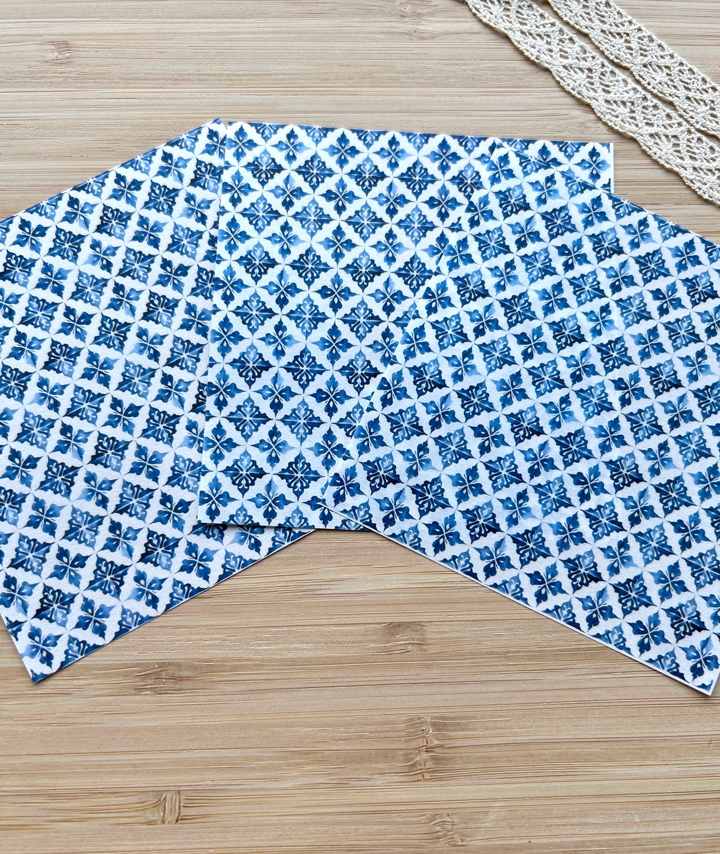 Water soluble transfer paper for polymer clay, Mediterranean pattern transfer paper