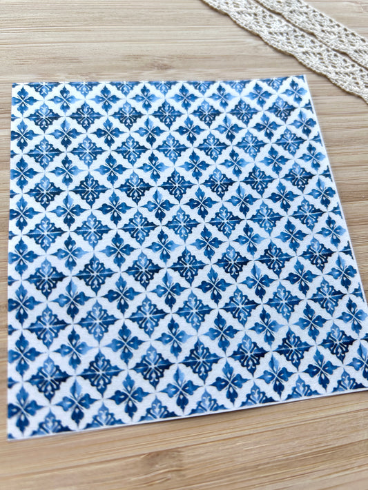 Water soluble transfer paper for polymer clay, Mediterranean pattern transfer paper