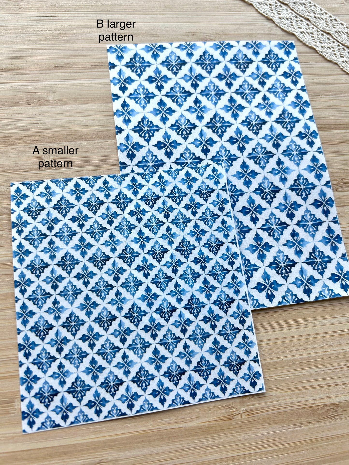 Water soluble transfer paper for polymer clay, Mediterranean pattern transfer paper