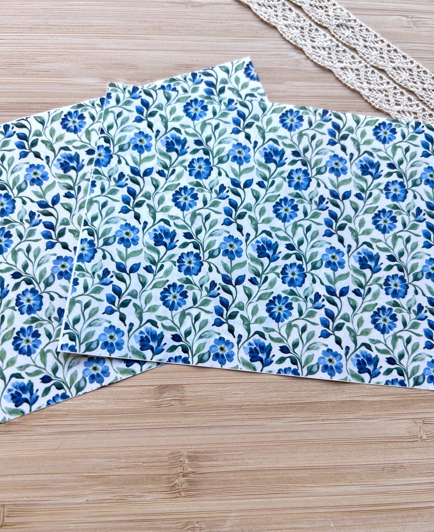 Water soluble transfer paper for polymer clay, Flower pattern transfer paper