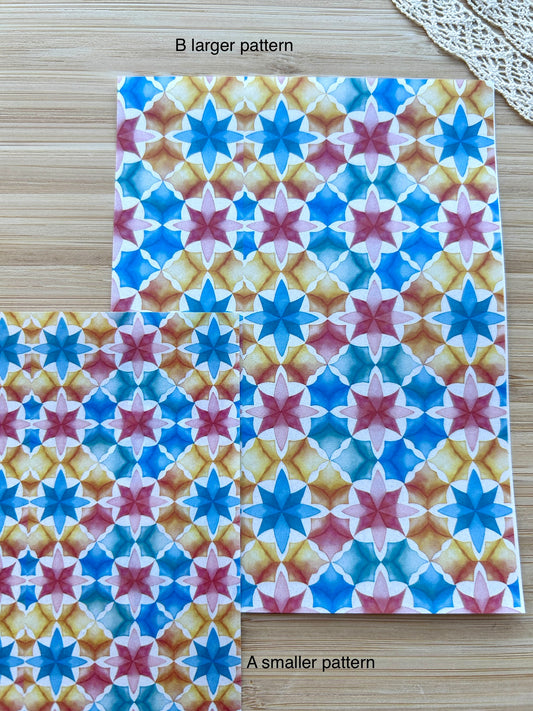 Water soluble transfer paper for polymer clay, Mediterranean pattern transfer paper