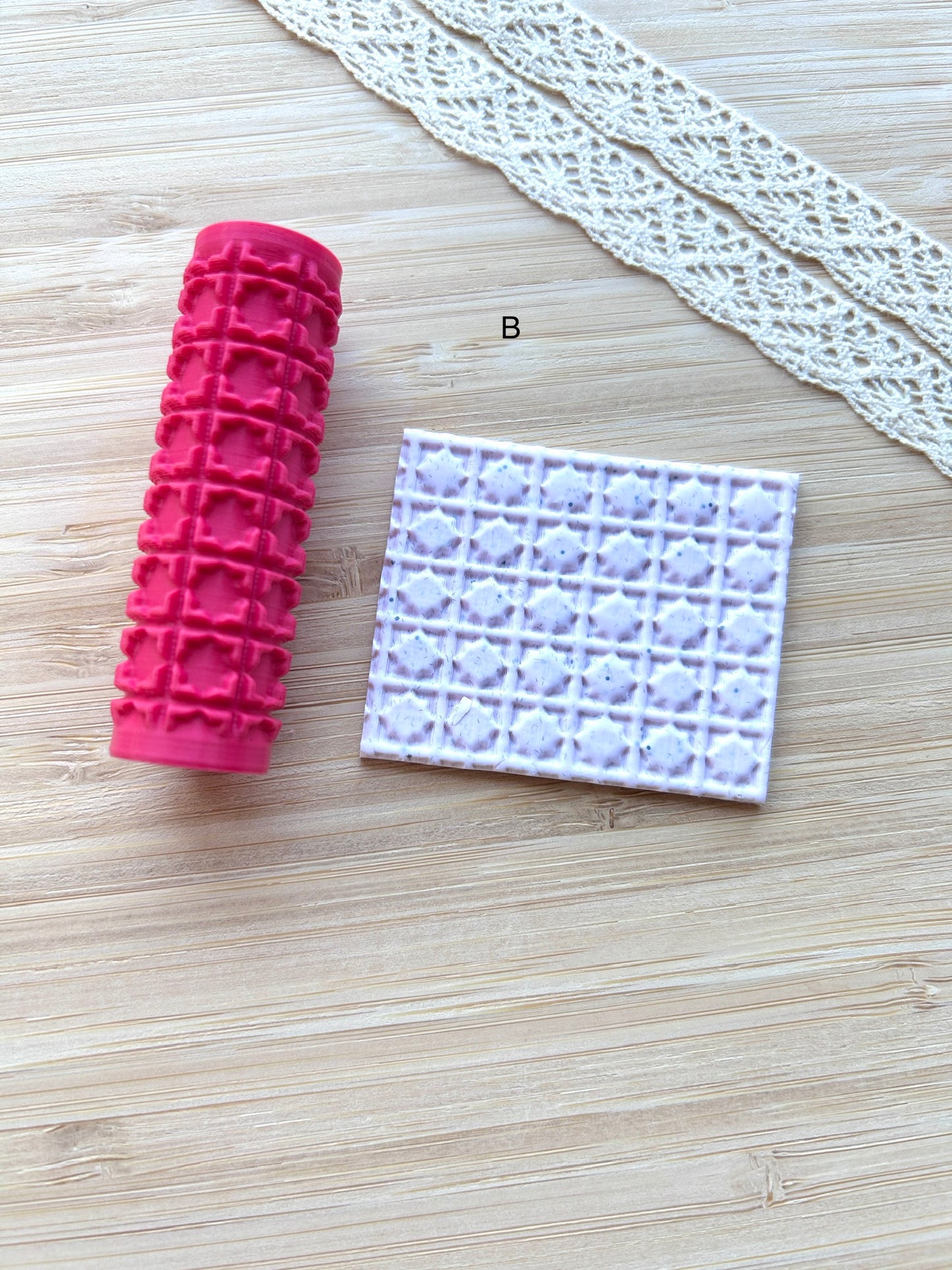 Arabic tile mini texture roller, Mini pattern roller for polymer clay