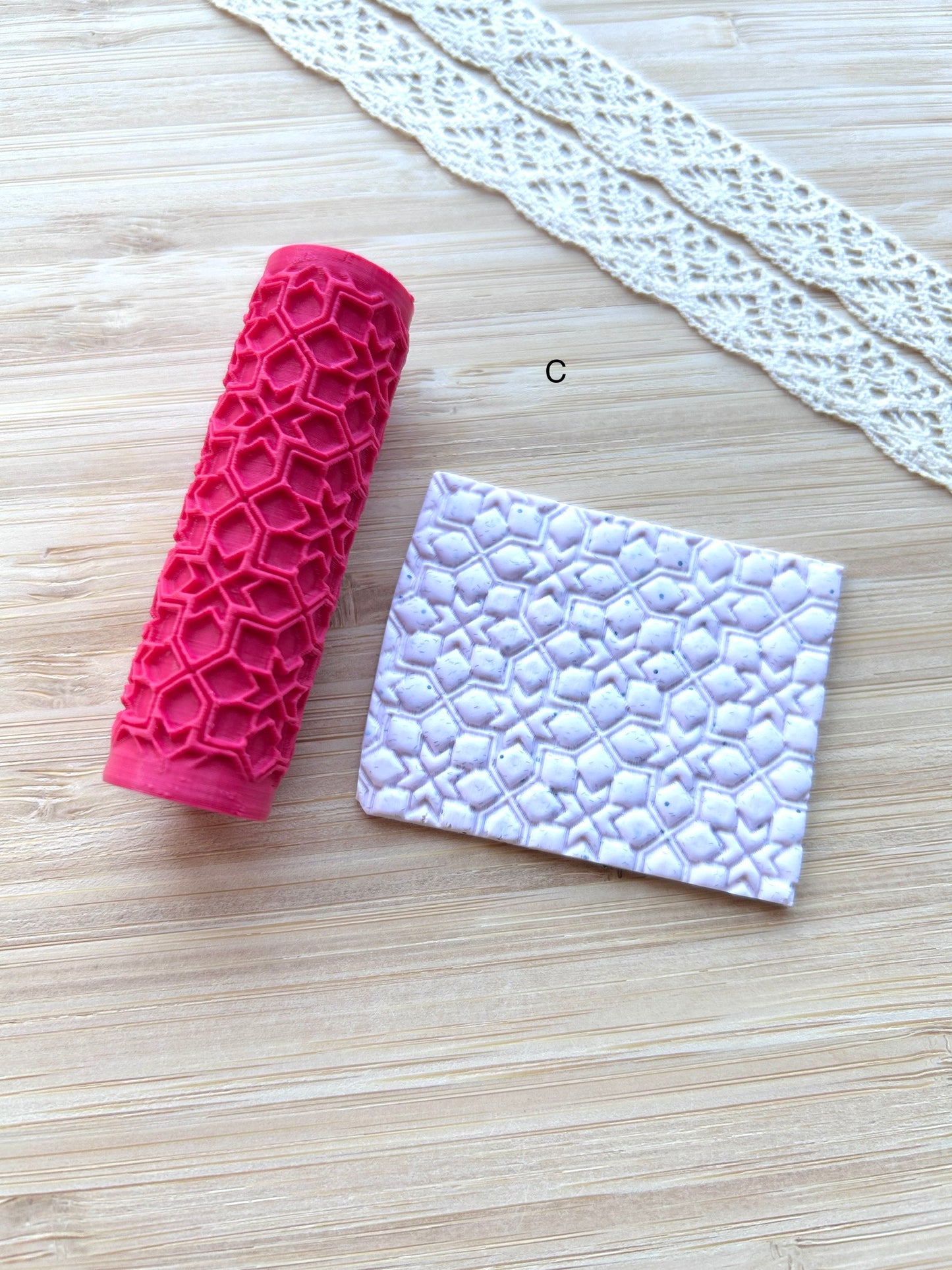 Arabic tile mini texture roller, Mini pattern roller for polymer clay