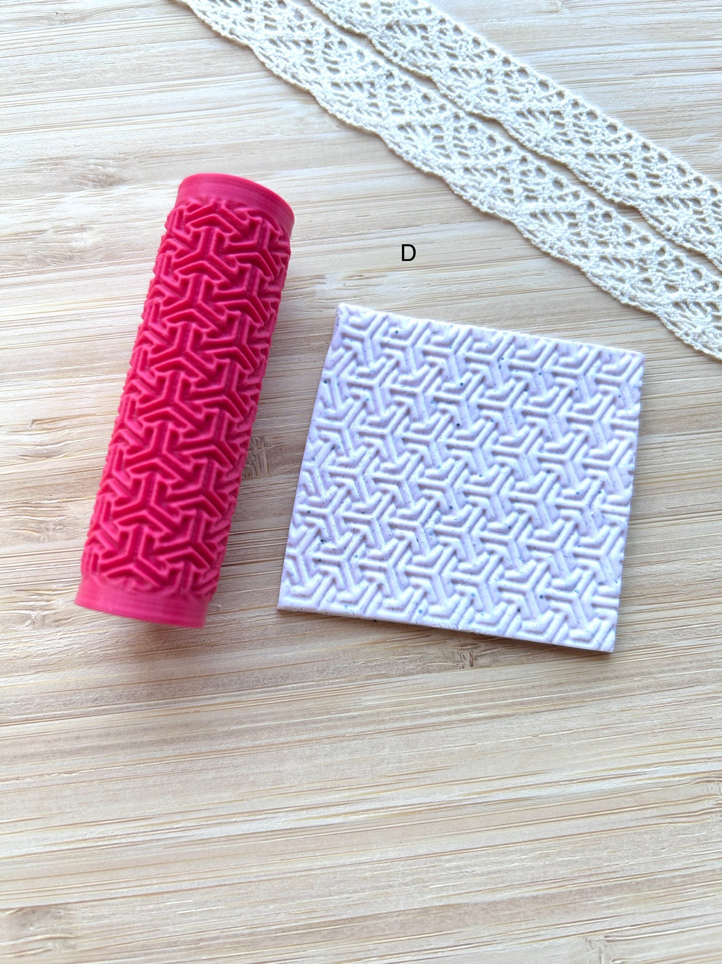 Arabic tile mini texture roller, Mini pattern roller for polymer clay