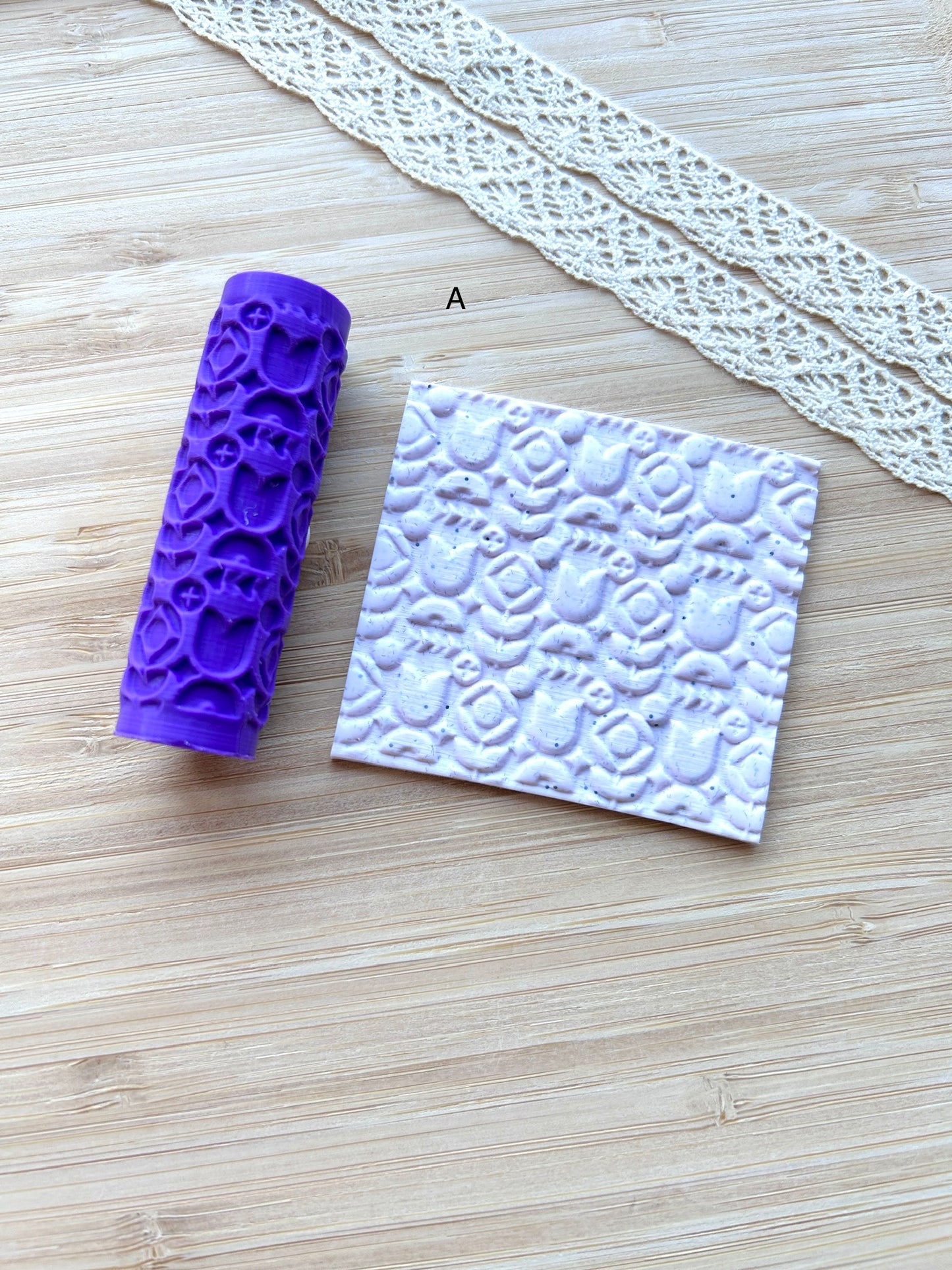 Scandinavian mini texture roller, Mini pattern roller for polymer clay