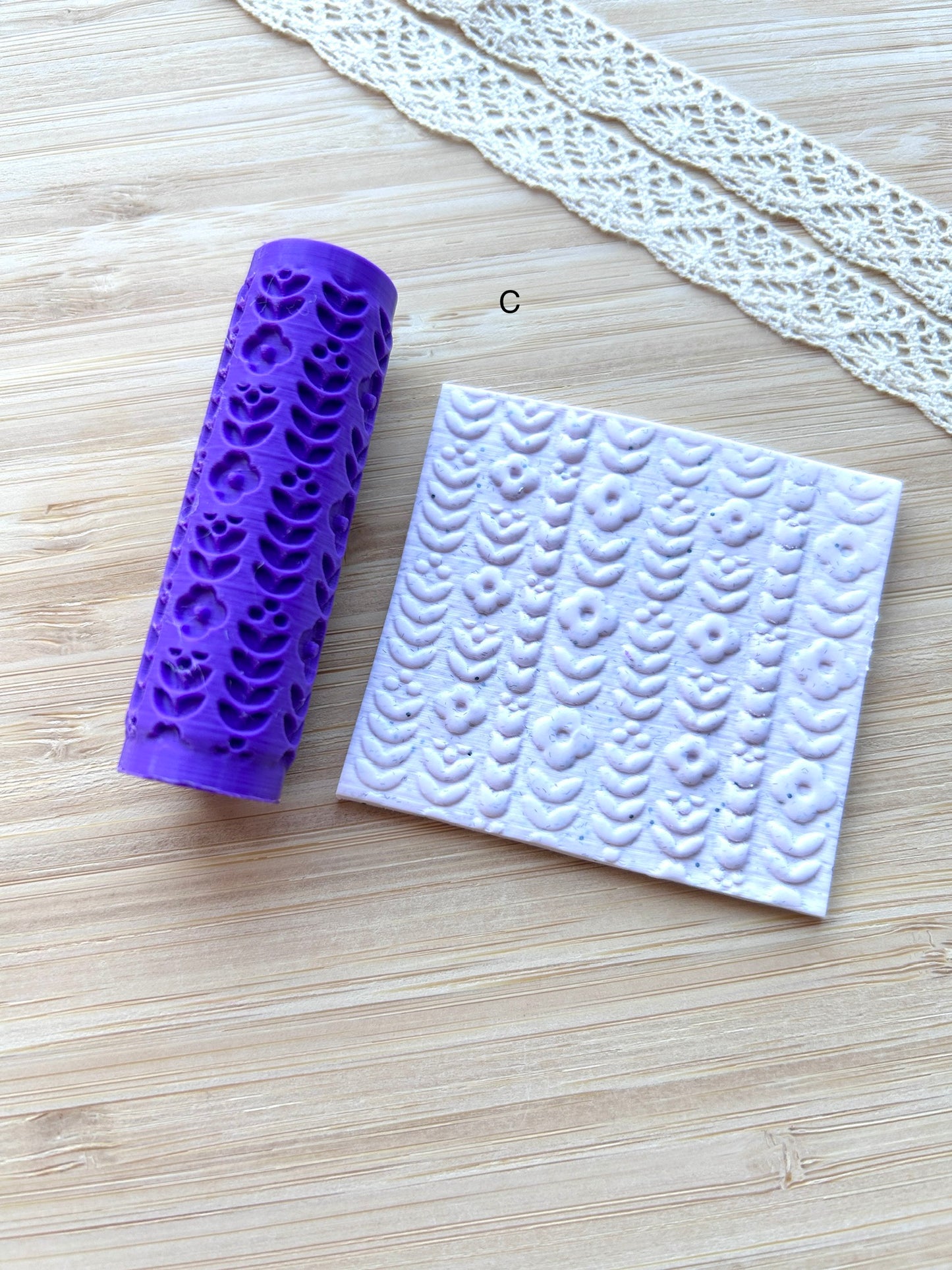 Scandinavian mini texture roller, Mini pattern roller for polymer clay