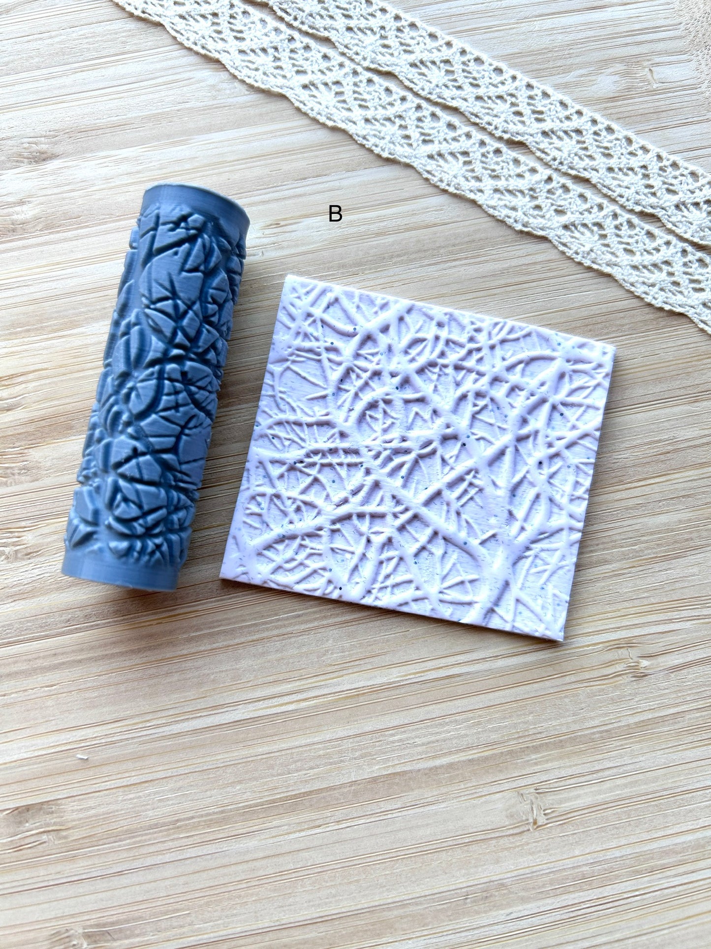 Trees and branches mini texture roller, Mini pattern roller for polymer clay