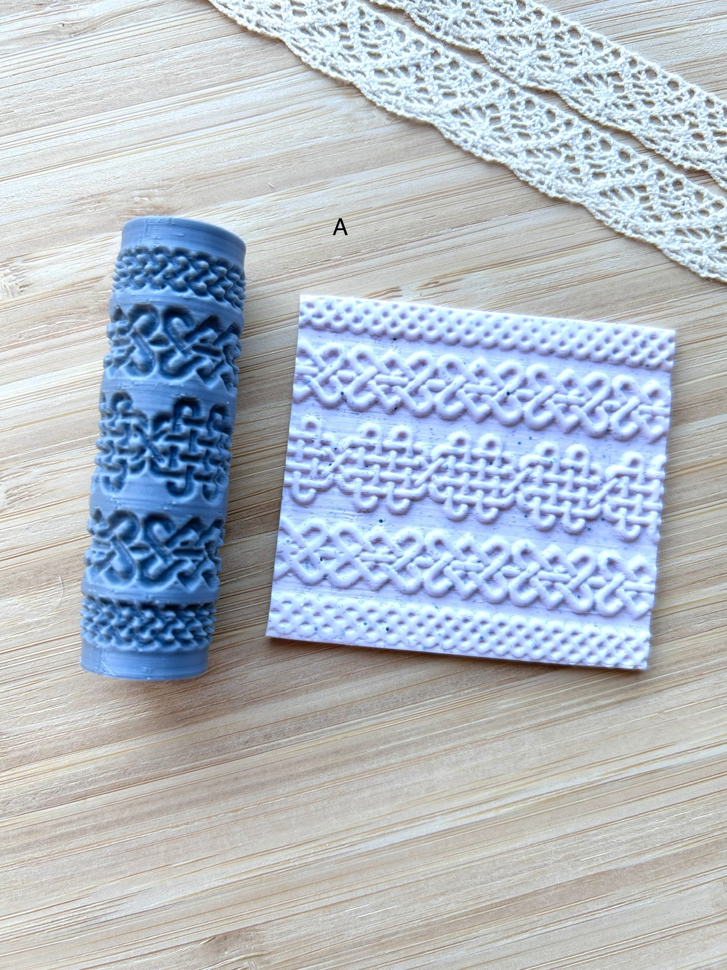 Celtic mini texture roller, Mini pattern roller for polymer clay
