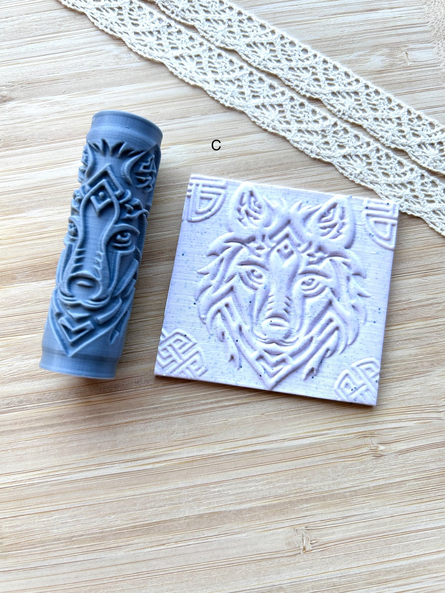 Celtic mini texture roller, Mini pattern roller for polymer clay