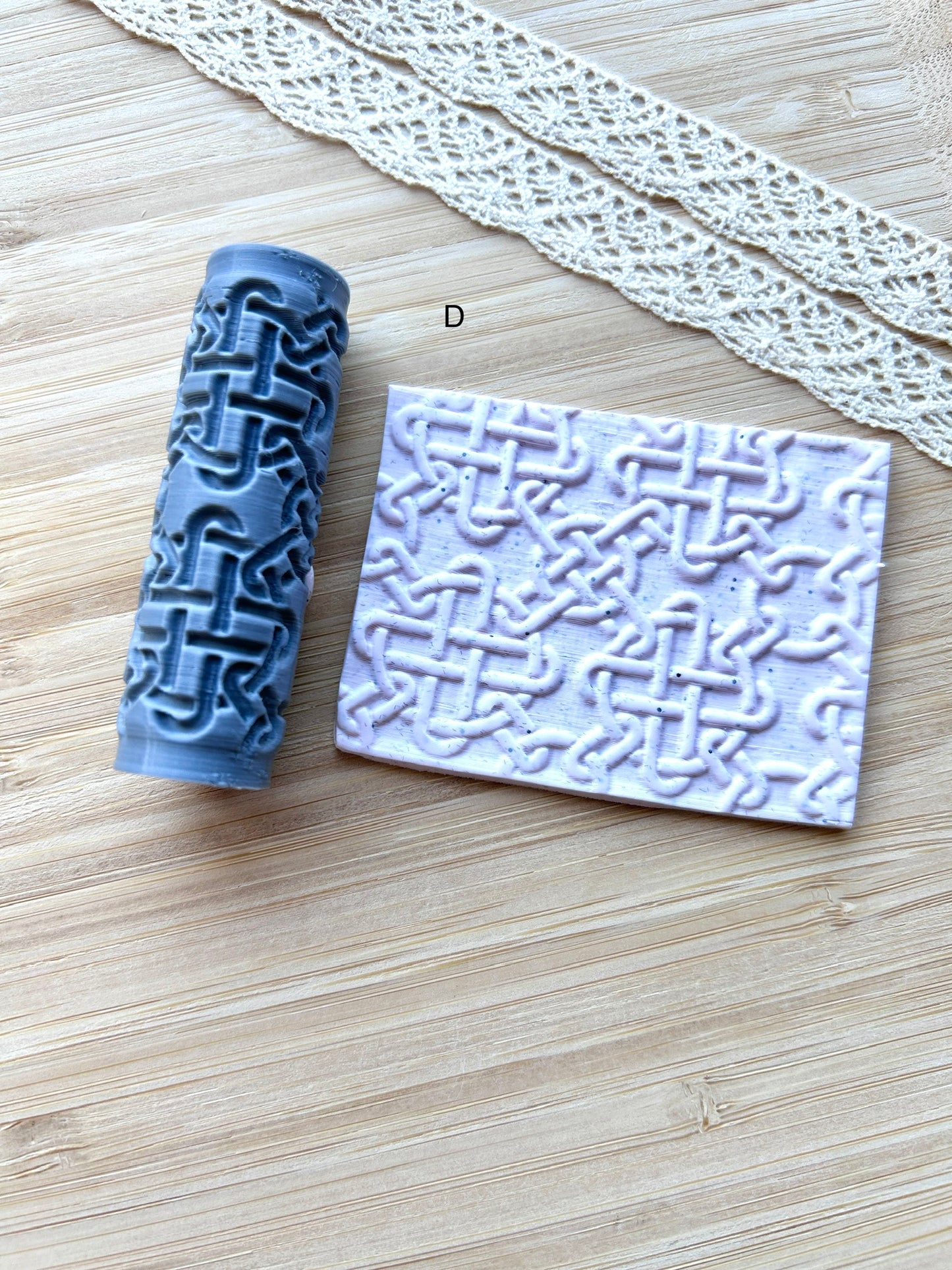 Celtic mini texture roller, Mini pattern roller for polymer clay