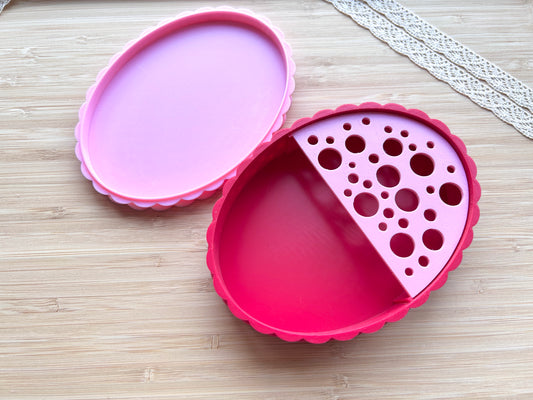 Starch tapper box with lid for polymer clay artists, Storage tool for polymer clay artists