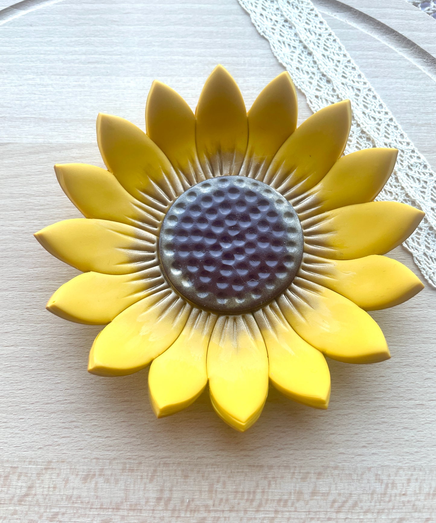 Sunflower trinket dish clay cutter, Polymer clay cutter