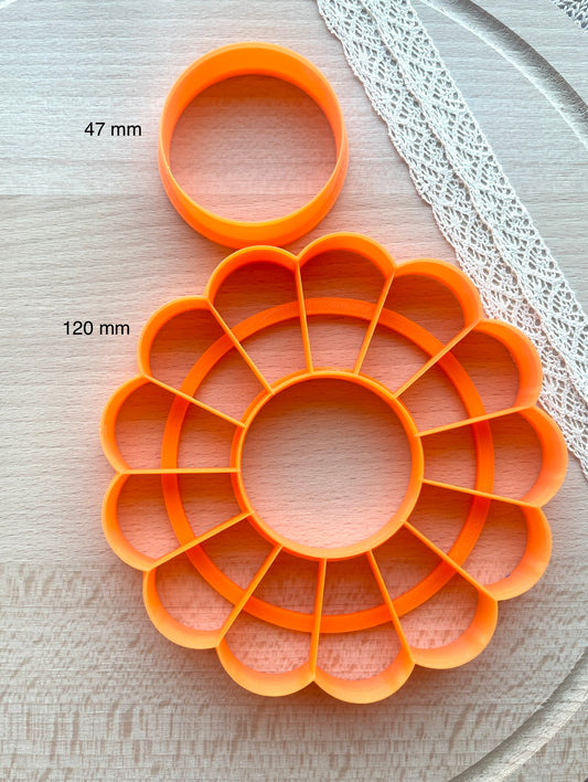 Daisy trinket dish clay cutter, Polymer clay cutter