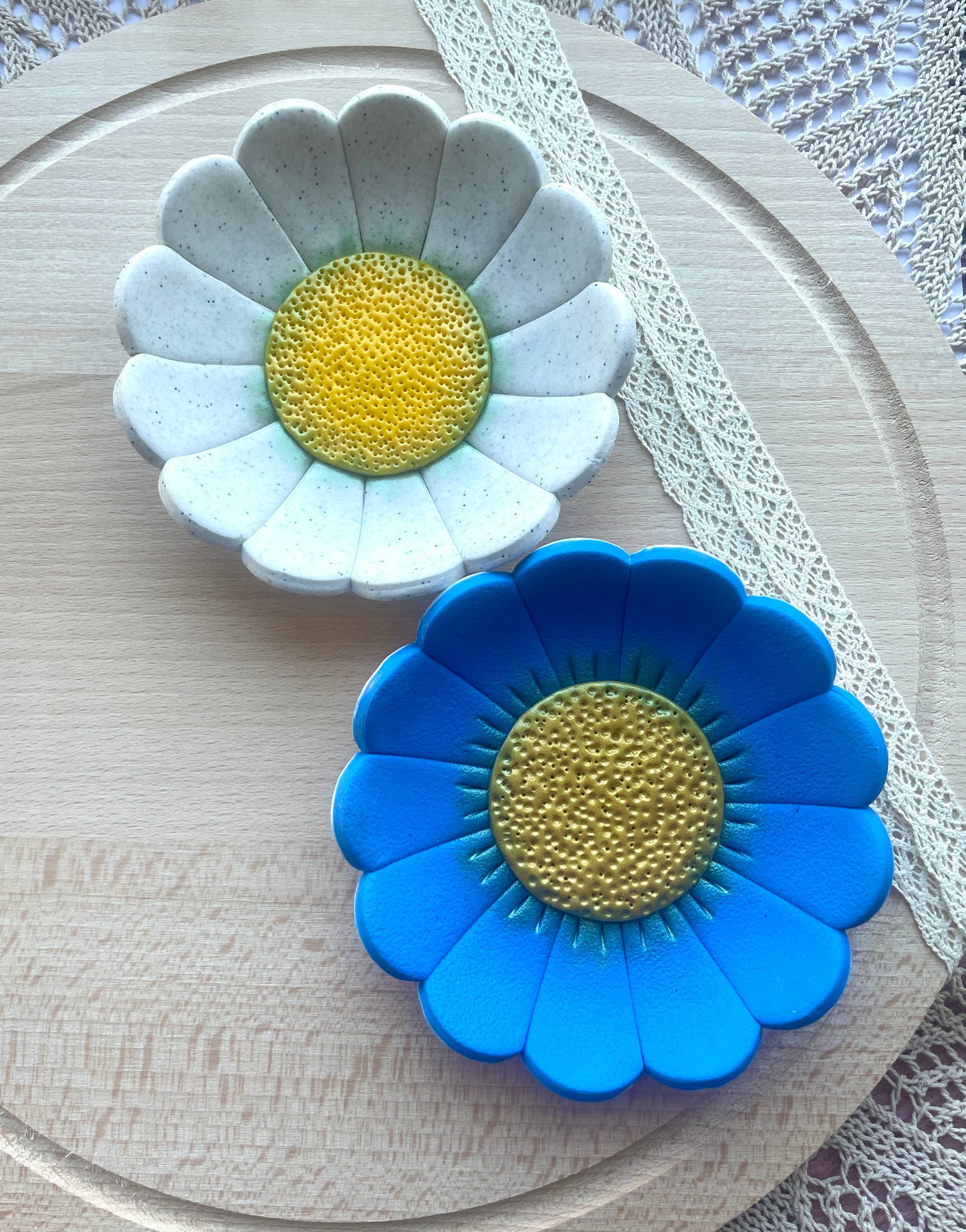 Daisy trinket dish clay cutter, Polymer clay cutter
