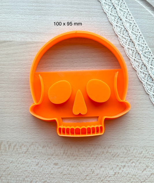 Skull trinket dish cutter, Halloween polymer clay cutter