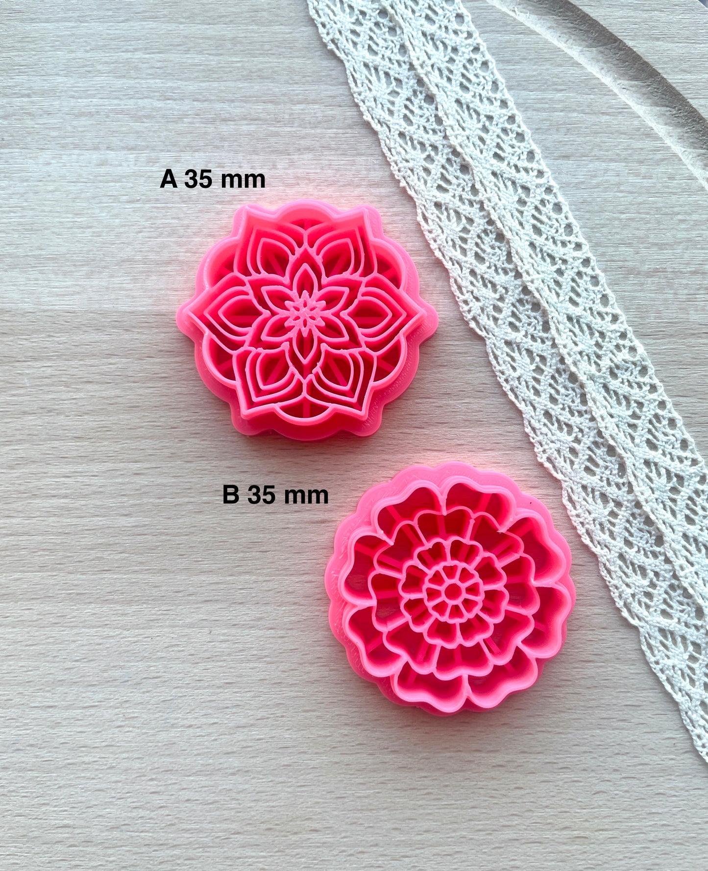 Mandala flower earring clay cutter, Polymer clay cutter