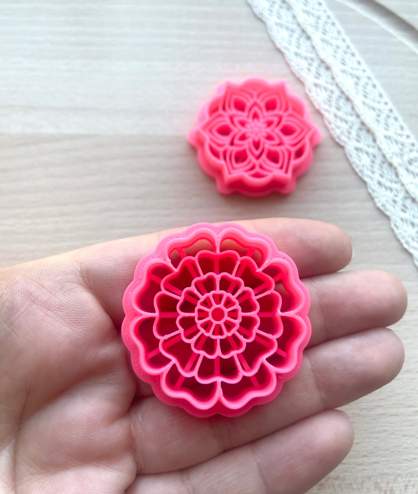 Mandala flower earring clay cutter, Polymer clay cutter