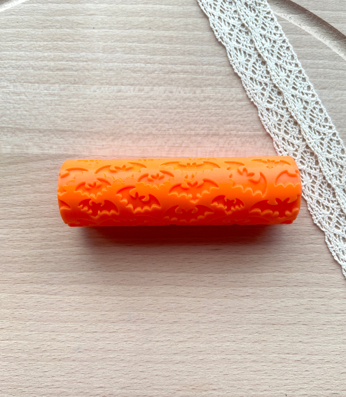 Halloween bats texture roller, Pattern roller for polymer clay