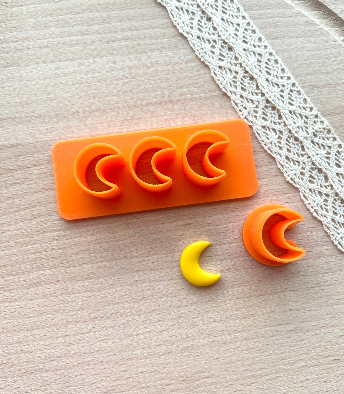 Moon earring clay cutter, Polymer clay multi-cutter, Halloween clay cutter