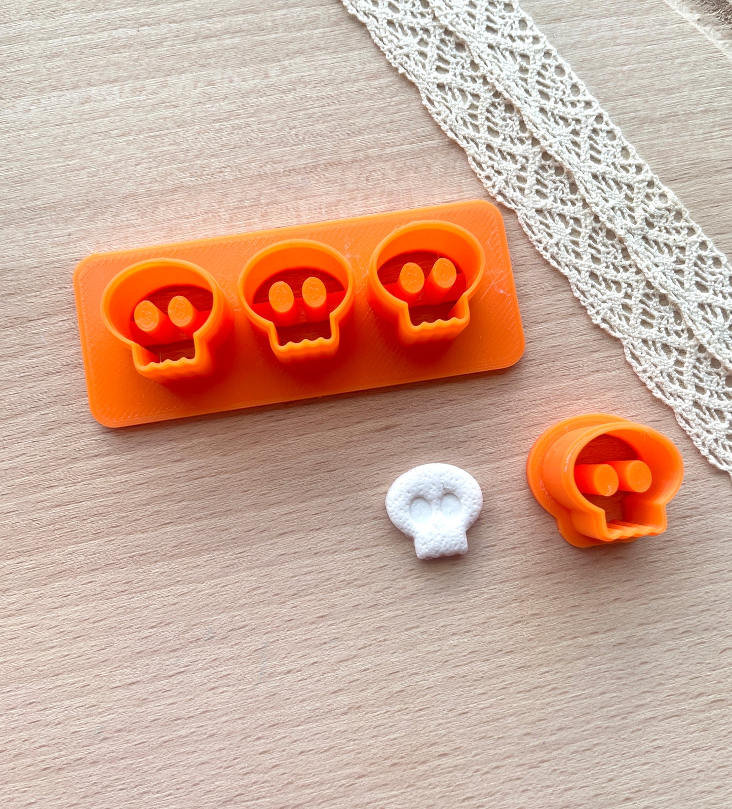 Skull earring cutter, Polymer clay multi-cutter, Halloween stud earring cutter
