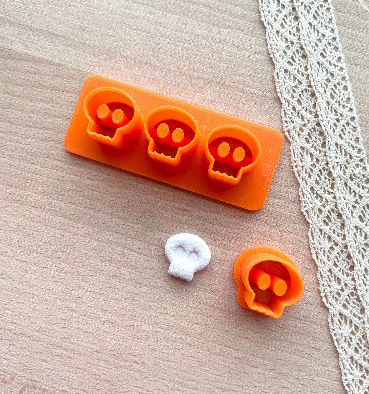 Skull earring cutter, Polymer clay multi-cutter, Halloween stud earring cutter