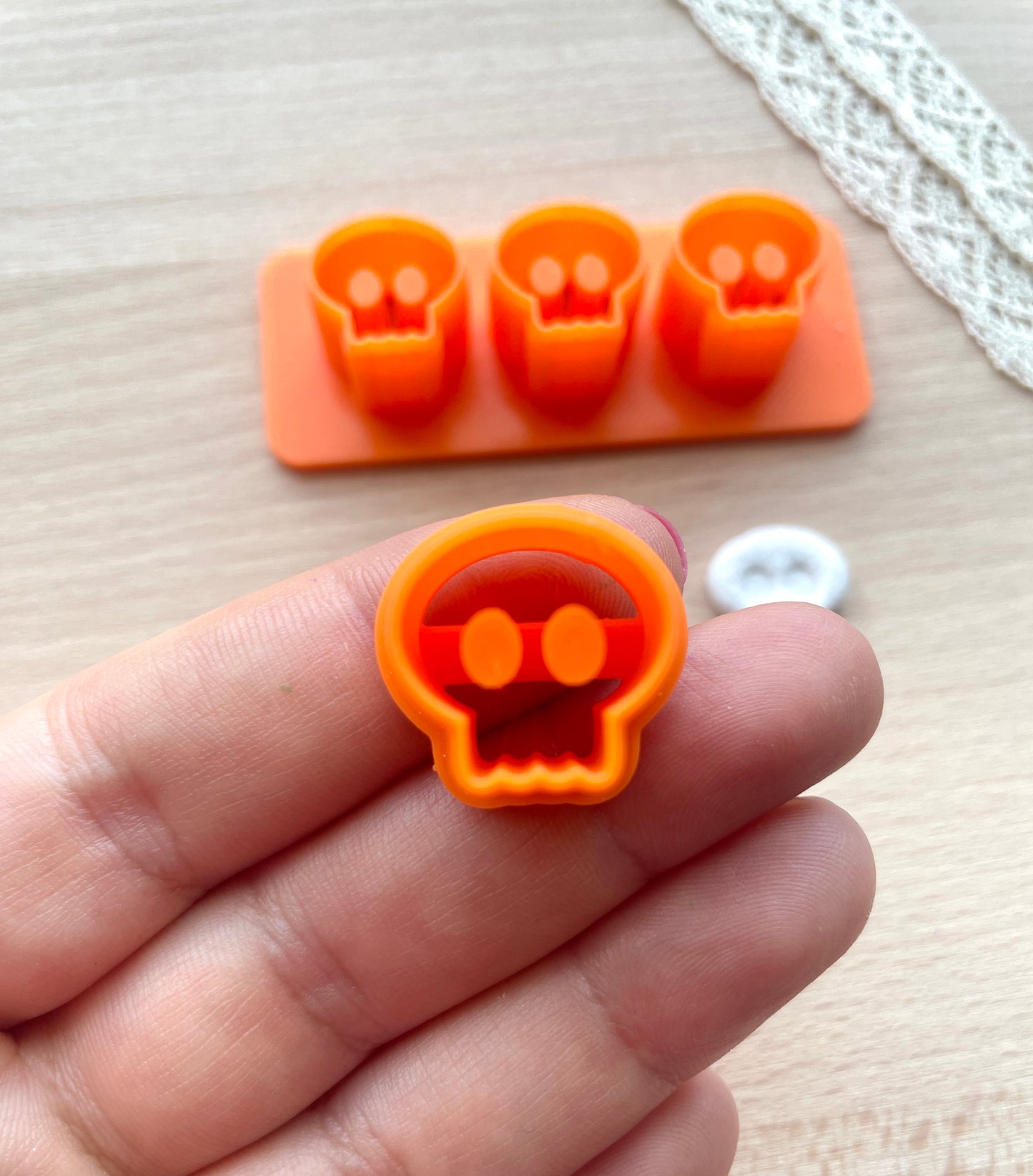 Skull earring cutter, Polymer clay multi-cutter, Halloween stud earring cutter