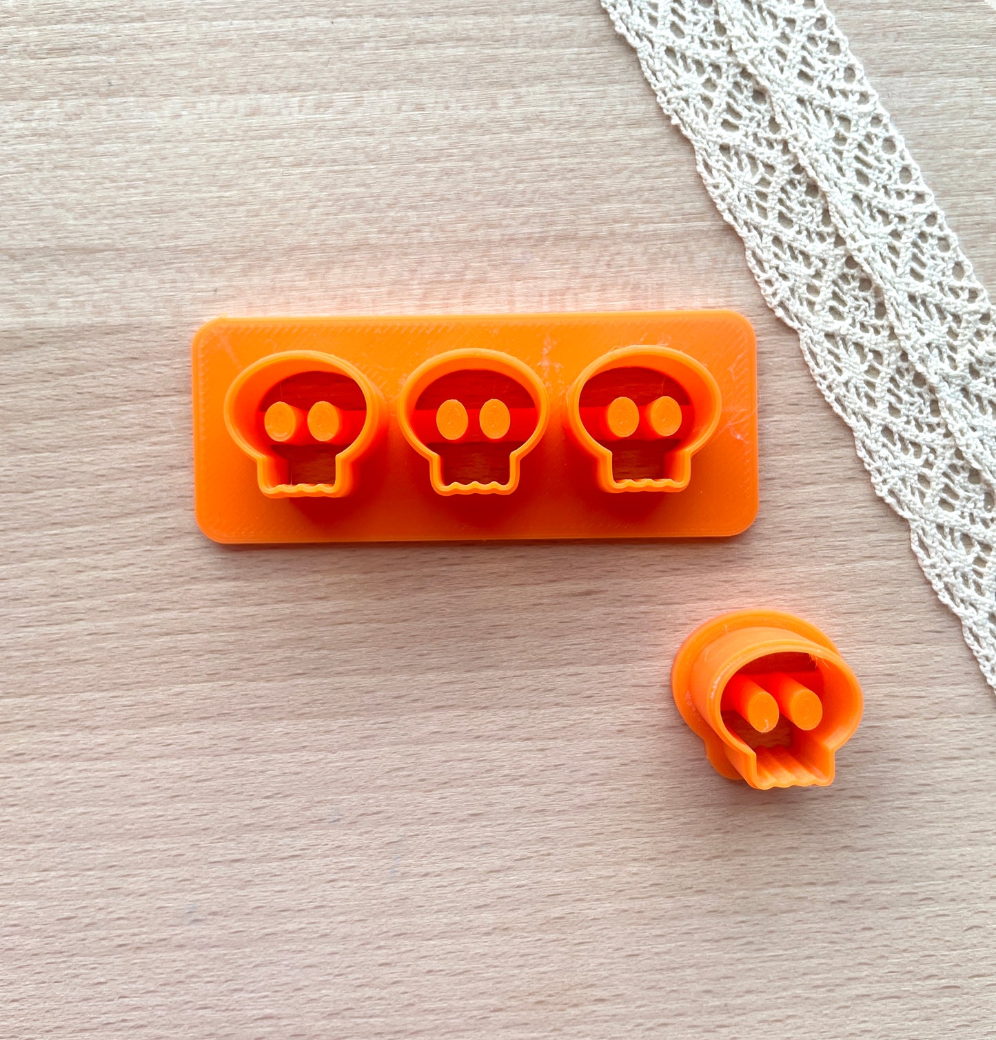 Skull earring cutter, Polymer clay multi-cutter, Halloween stud earring cutter