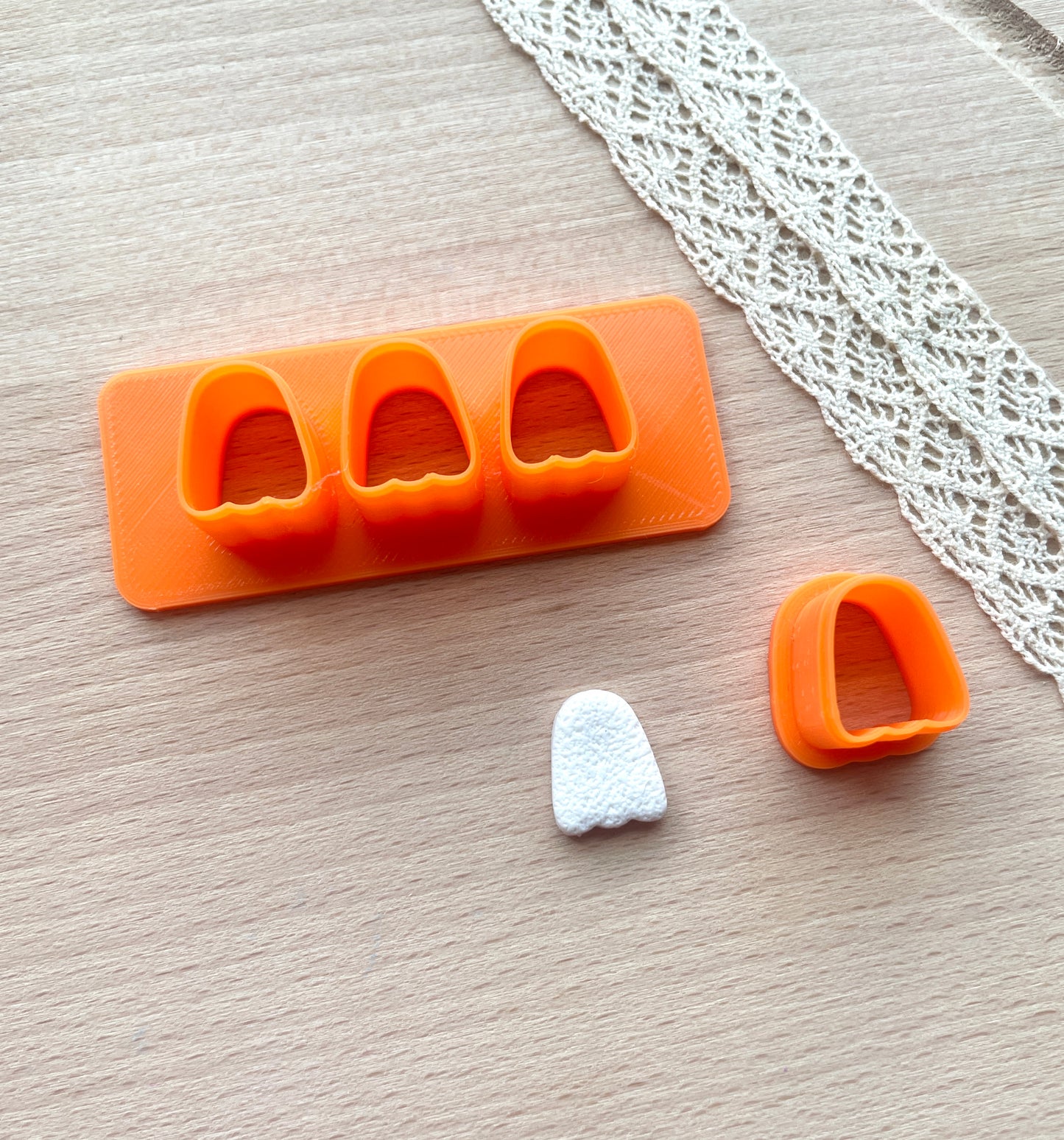 Ghost earring clay cutter, Polymer clay multi-cutter, Halloween earring cutter