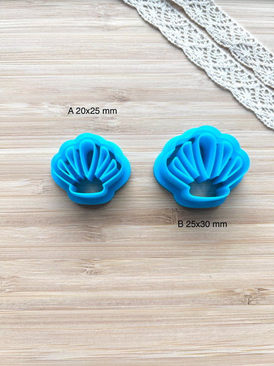 Bordered shell clay cutter, Polymer clay cutter