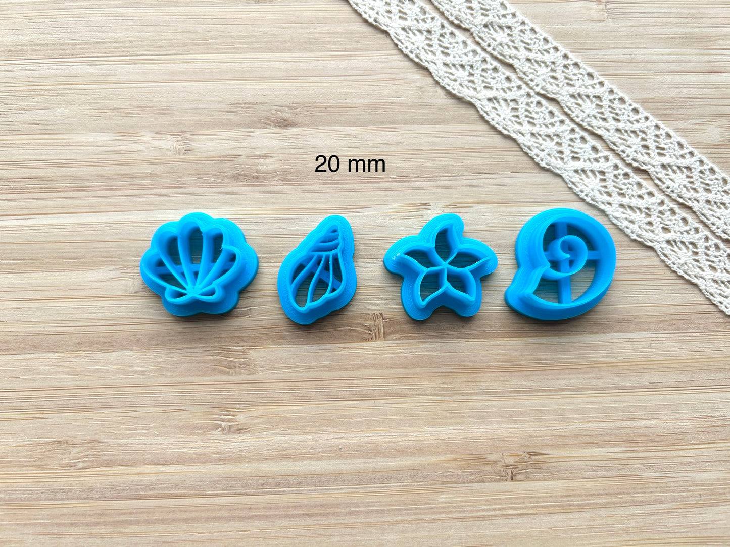 Seashell earring clay cutter set, Polymer clay cutter