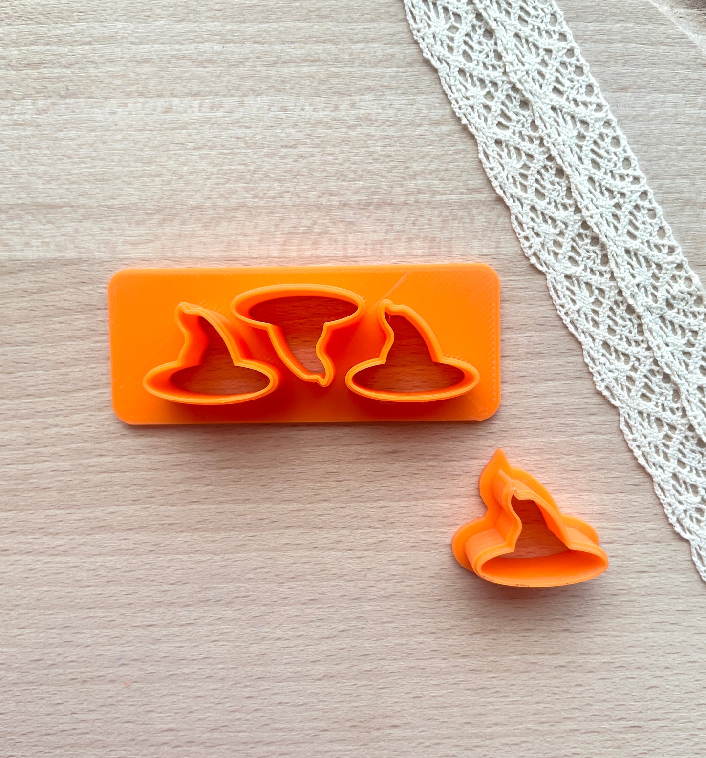 Witch hat earring clay cutter, Polymer clay multi-cutter, Halloween earring cutter
