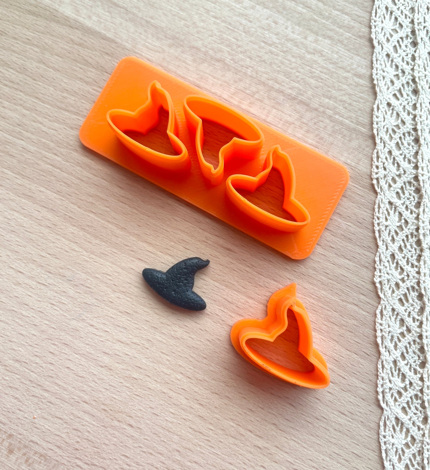 Witch hat earring clay cutter, Polymer clay multi-cutter, Halloween earring cutter