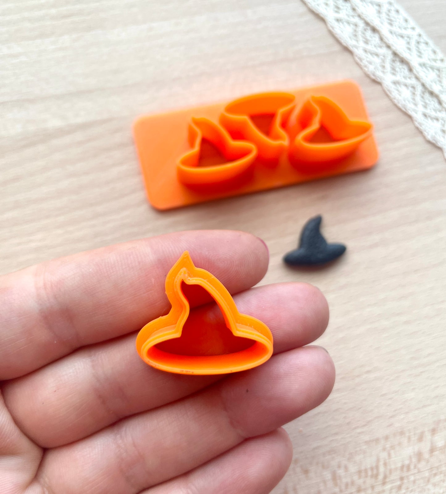 Witch hat earring clay cutter, Polymer clay multi-cutter, Halloween earring cutter