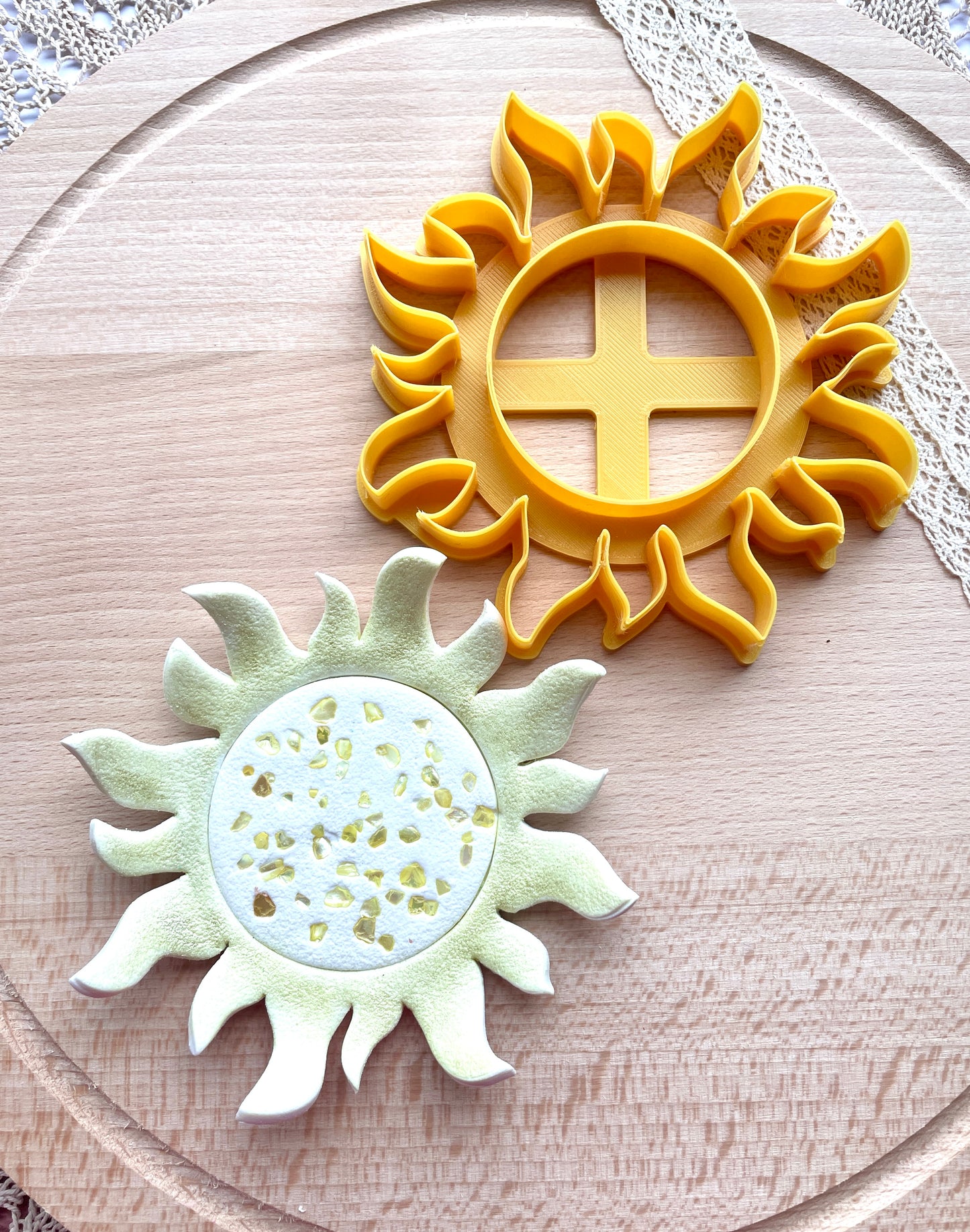 Sun trinket dish clay cutter, Polymer clay cutter