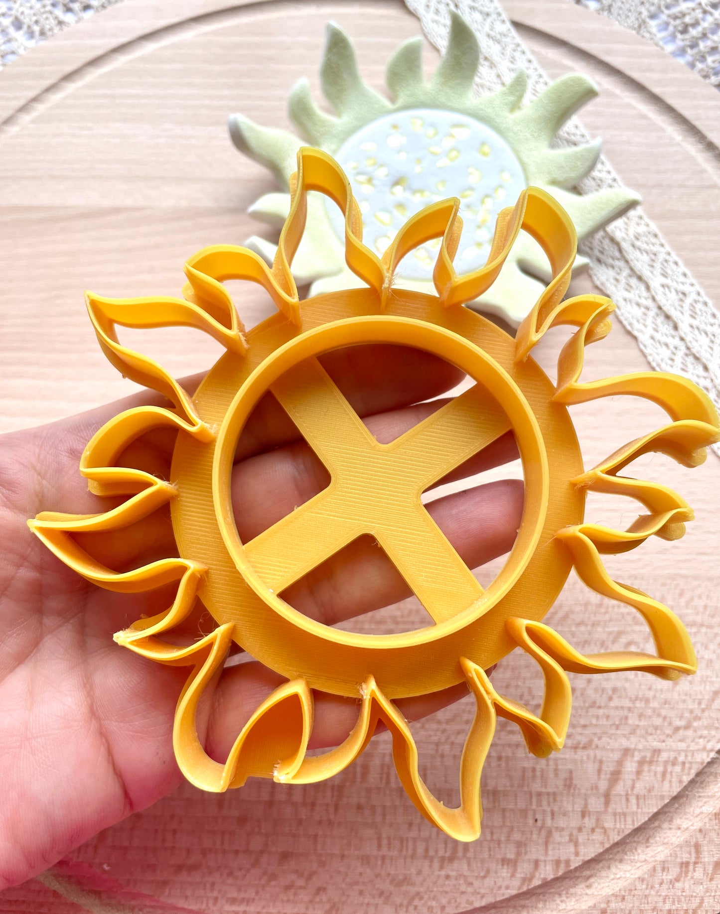 Sun trinket dish clay cutter, Polymer clay cutter