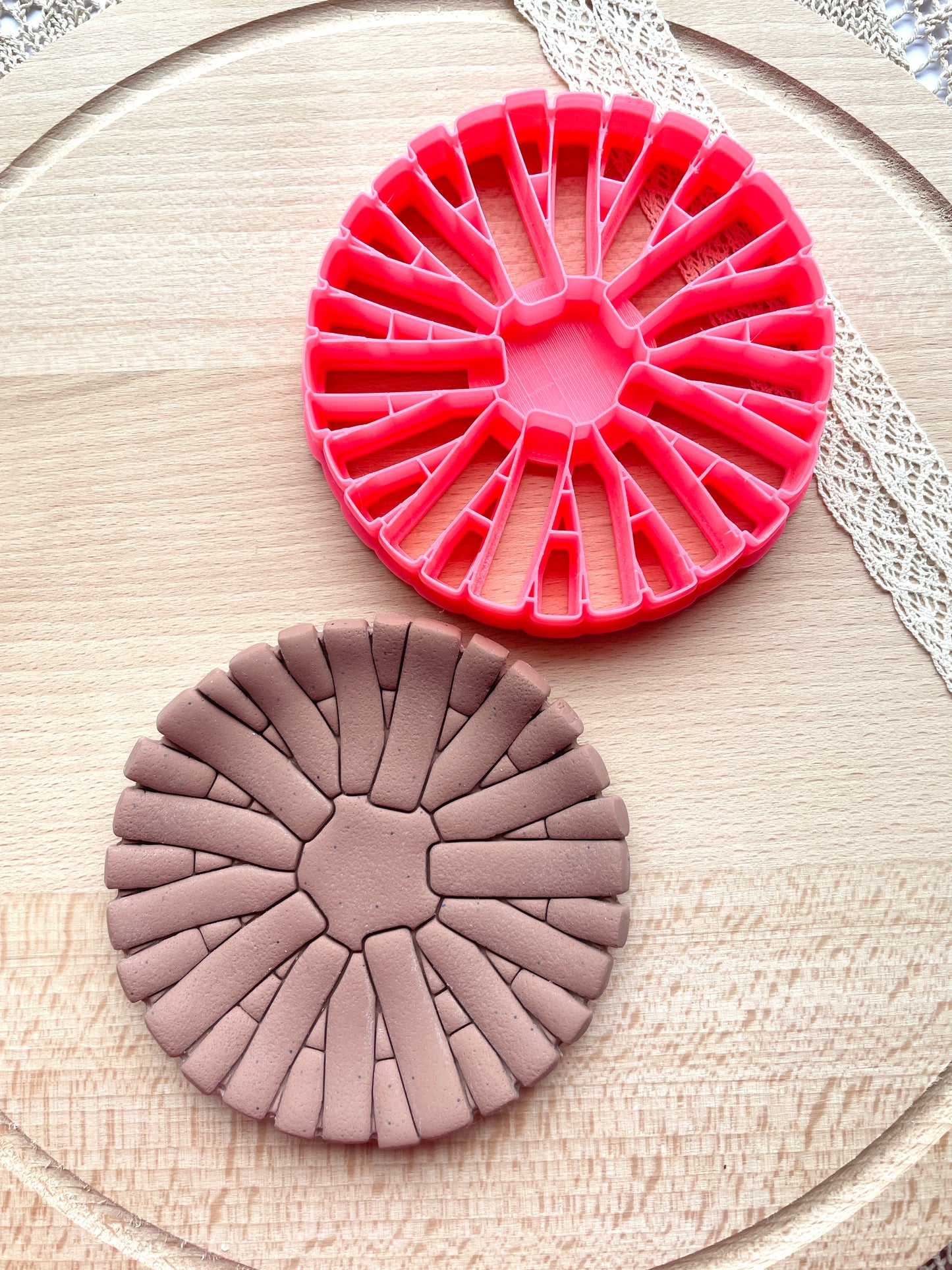 Rattan trinket dish clay cutter, Polymer clay cutter
