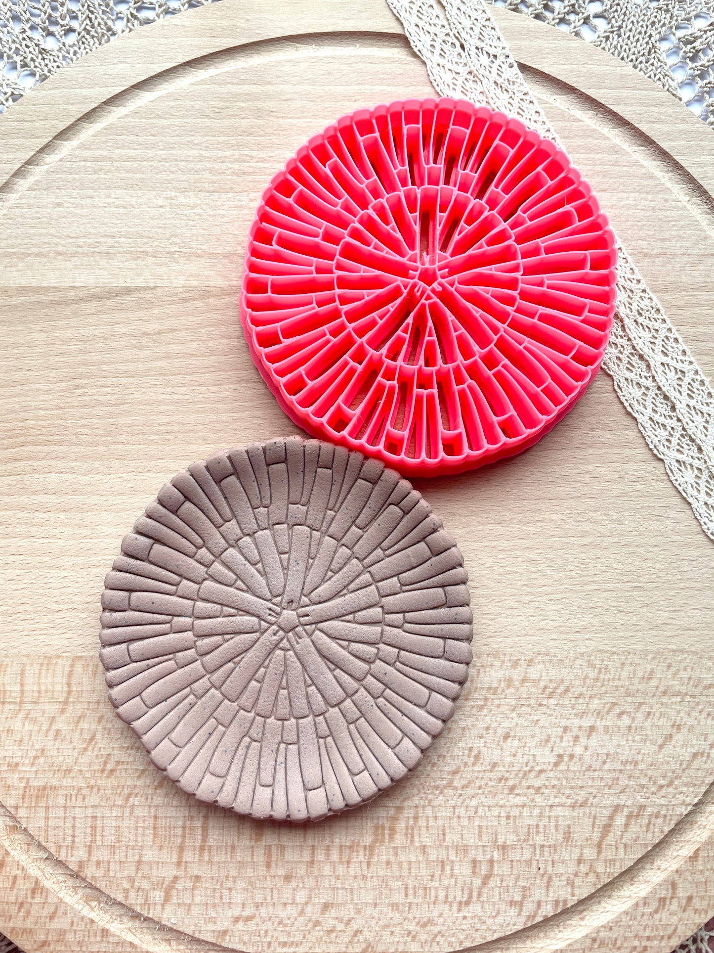 Rattan trinket dish clay cutter, Polymer clay cutter