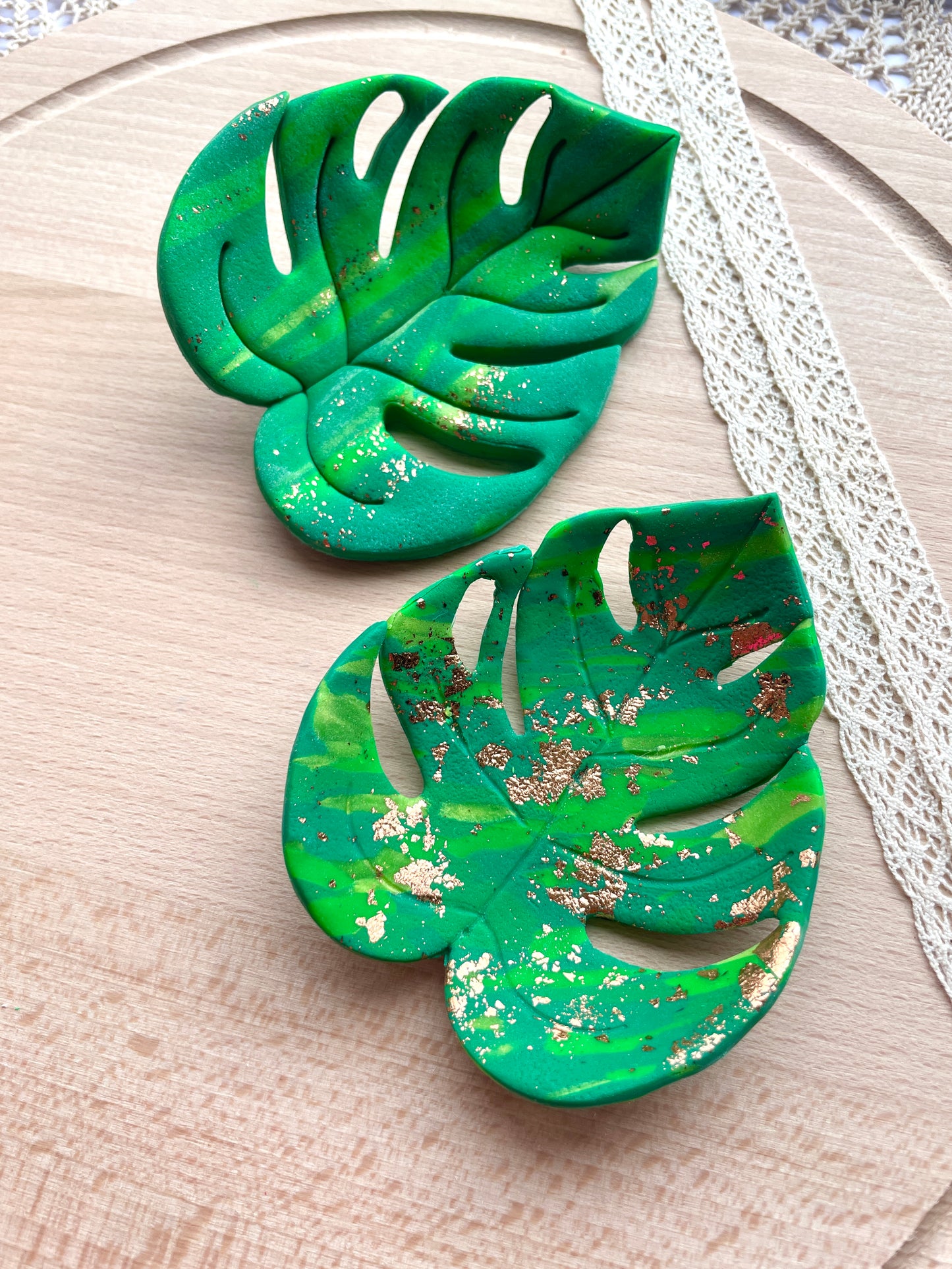 Monstera leaf trinket dish clay cutter, Polymer clay cutter